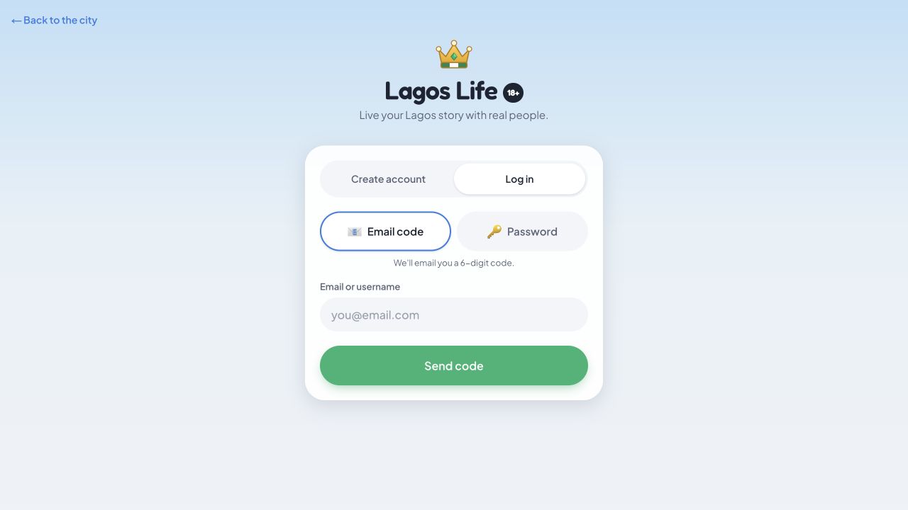 Official email-code login option